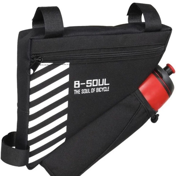 NEW B-SOUL Black Waterproof Bicycle Front Top Tube Pouch Triangle Bike Frame Bag - Picture 2 of 6